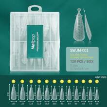 Nailpop 120Pcs/Box Dual Nail Forms,3D Snake Skin Pattern False Nails Tips Gel Nail Mold For Nail Extension Polygel Building DIY Home - Multicolor - View 7