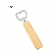 1pc/2pcs/4pcs Wooden Handle Stainless Steel Bottle Openers, Gift For Father - Beige - View 8