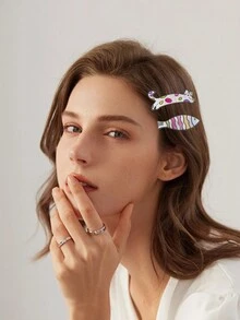 1pc Cartoon Cute Cat Fish Bangs Side Clip Hair Accessories To Send Friends. - Multicolor - View 6