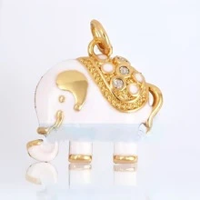 1pc Copper 18K Gold Plated Fashionable & Simple High-End Fish-Tail Heart Elephant Pendant DIY Bracelet Necklace Earrings All-Match Handmade Jewelry Component - Multicolor - View 16