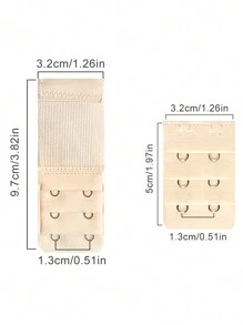6 件装 2 排 3 纽扣 + 2 排 3 纽扣加大码文胸延长带，3 种颜色内衣后钩扣合连接器配件 - 彩色 - 查看 10
