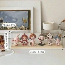 1pc Transparent Dustproof Display Shelf Desktop Cartoon Toy Storage Rack, Stackable Dustproof Storage Box For Collectibles, Action Figures, Plush Toys, Multi-Functional Collection Display Organizer - Clear - View 16