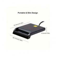 Lector de tarjetas inteligentes 2.0 con ranura para tarjeta SD y controlador de CD, lector de tarjetas inteligentes USB compatible con acceso CAC, compatible con Windows / OS / Linux, Plug & Play, compatible con tarjetas de chip inteligentes - Negro - Ver 5