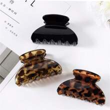 Set de 3 pasadores para el cabello con estampado de leopardo, estilo retro y minimalista, ganchos de medio recogido para mujeres, versátiles y de moda, aptos para uso diario, ocio al aire libre, citas, trayectos y trabajo