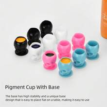 200pcs Skull-Shaped Portable Tattoo Ink Cup Storage Set - Permanent Makeup Tools, Convenient Storage - Yilong Brand Tattoo Supplies, Specially Designed For Tattoo Artists - Multicolor - View 6
