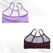 Women Sports Tees & Tanks - Burgundy - View 2