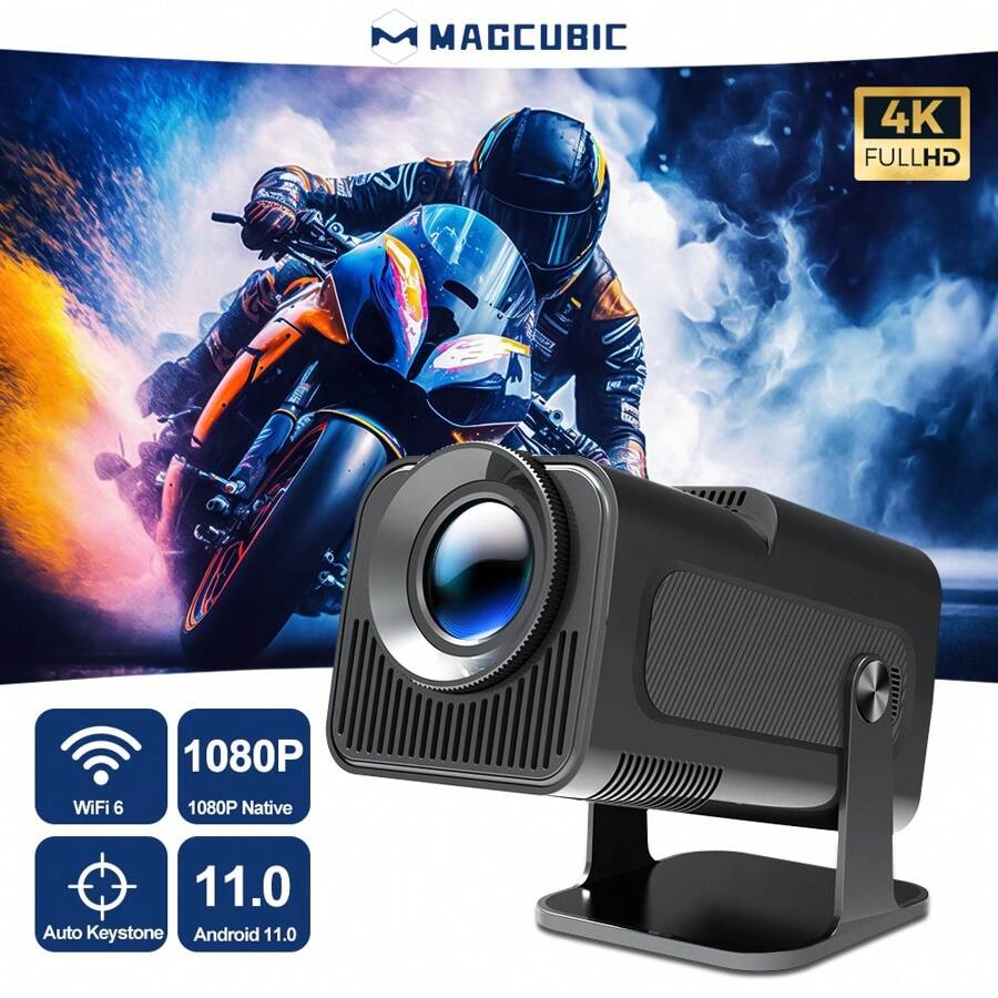 Magcubic 4K Android 11投影機 原生1080P 390ANSI HY320 雙Wifi6 BT5.0 1920*1080P電影院便攜式投影機 升級版 HY300