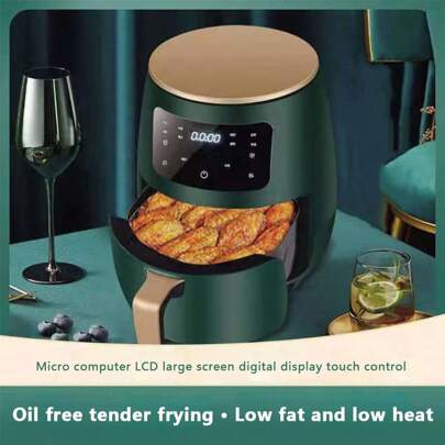 Freidora de aire multifunción con pantalla táctil, sartén antiadherente, cocción sin aceite, control de tiempo y temperatura