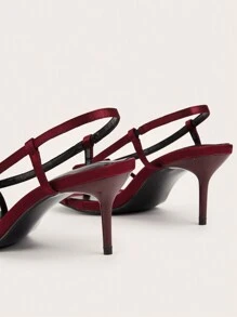 Party/Casual/Holiday Burgundy Bowknot Thin High Heel Sandals