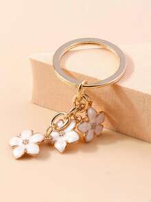 2 piezas Llavero girly de flor de cerezo, colgante de bolso, simple flor de ciruela colgante de decoración para móvil y bolso de mano - Multicolor - Ver 3