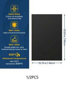 烤箱底部垫，2 包重型电炉盖，耐热炉灶保护垫，空气炸锅烤架烘焙垫，可重复使用的燃气烤面包机微波炉滴水垫