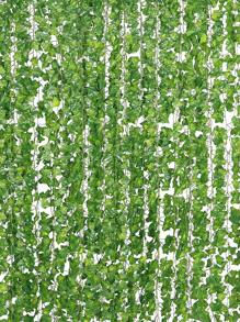 12/24入組人工綠色植物鏈牆掛葉子，適用於家居，花園，婚禮，常春藤花環裝飾花圈，假常春藤房間，臥室掛牆裝飾背景，森林主題派對，婚禮裝飾 - 綠色 - 查看 1