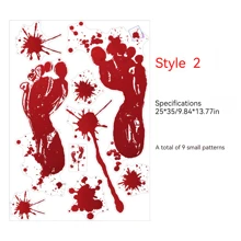 Halloween Decorative Stickers, Assorted Styles To Choose From, Window/Door Stickers, Toys, Blood Hand/Foot Prints, Scary Gag Toys Halloween Decoration - Multicolor - View 7