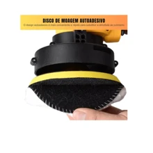 Lixadeira Politriz 600W Recarregal Multifunções Marmorato Automotivo De Carro e Parede B-TEK BT-Dz43 - Amarelo - Visão 4
