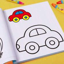 1 pieza Libro de colorear para niños, libro de dibujo de graffiti de iluminación con crayones para jardín de infancia, papel de dibujo de carboncillo, color y estilo se envían al azar - Multicolor - Ver 1