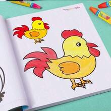 1 pieza Libro de colorear para niños, libro de dibujo de graffiti de iluminación con crayones para jardín de infancia, papel de dibujo de carboncillo, color y estilo se envían al azar - Multicolor - Ver 2