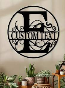 1pc Customized Iron-Made Metal Letter Sign With Personalized Name, 26 Letter Combination, Home Decor Metal Wall Art Outdoor Sign Gifts Birthday Graduation - Black - View 29