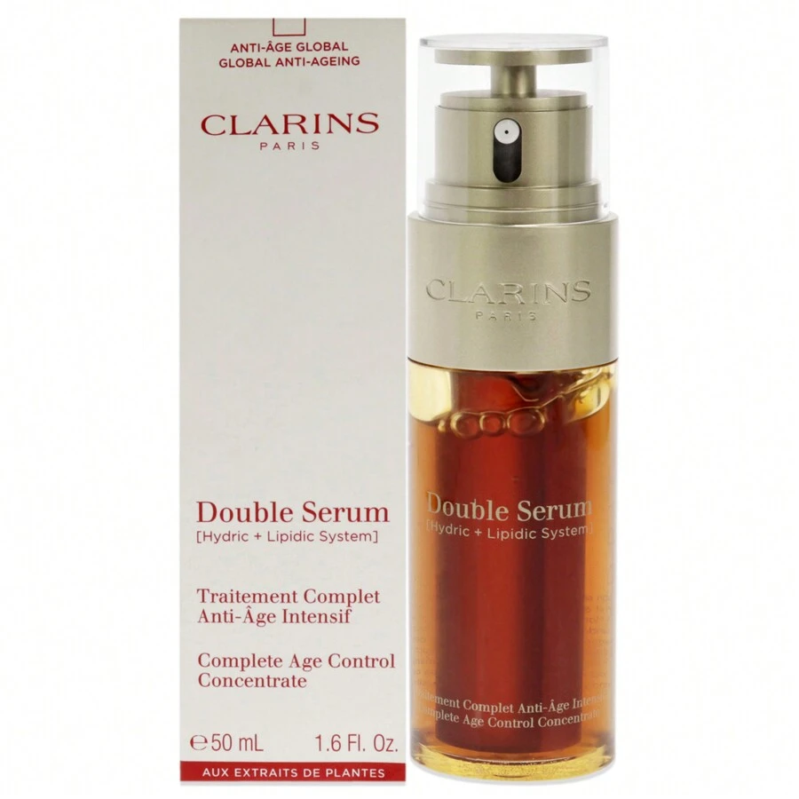 Double Serum Complete Age Control Concentrate By Clarins For Unisex - 1.6 Oz Serum - màu nâu - Xem 1