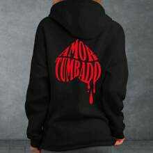 Sudadera CT Amor tumbado con capucha moda juvenil unisex deportiva - Negro - Ver 2