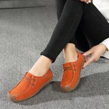 女士平底鞋，春夏防滑牛津休閒輕便鞋