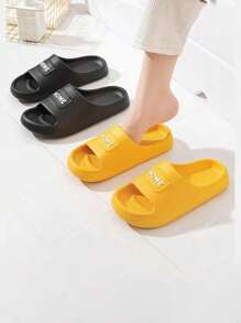 Sandalias De Moda Para Dama Diseño HOME, Sandalias De EVA Antideslizantes De Primavera Y Verano Con Suela Texturizada Para Hogar Y Vacaciones - Amarillo - Ver 7