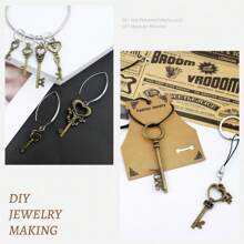 12/20/40/100pcs Mix Vintage Skeleton Keys Set, Filigree Steampunk Keys, Antique Bronze Silvery Keys Charms Pendants, For DIY Necklace Bracelet Jewelry Making Findings