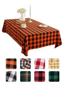 1 pieza Mantel Vintage de Cuadros, estilo moderno y sencillo, tela de poliéster antiarrugas, cubierta cuadrada decorativa para mesa de comedor, cocina, sala de estar, fiestas y picnic