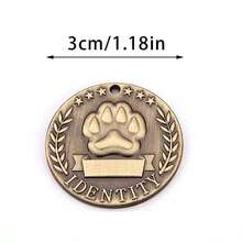 1 Thẻ ID thú cưng bằng đồng cổ điển, Thẻ chó chống mất cá nhân được tùy chỉnh với tên, địa chỉ và số điện thoại của thú cưng, ngăn ngừa mất mát - Đồng - Xem 4