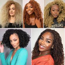 Yanky Twist Crochet Hair 12 Inch 6 Packs Pre-Twisted Fluffy Spring Mini Twist Short Passion Twist, Ombre Brown Pre-Looped Crochet Braids Braiding Hair - Brown Ombre - View 6