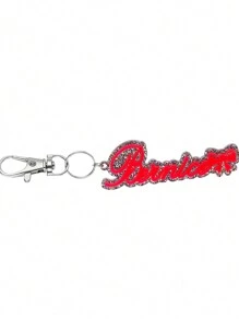 Custom Name Acrylic Keychain, Colorful Acrylic Letter Charm With Unique Bow Knot Design For Women And Men, Personalized Backpack And Luggage Anti-Loss Keyring For Travel Jewelry