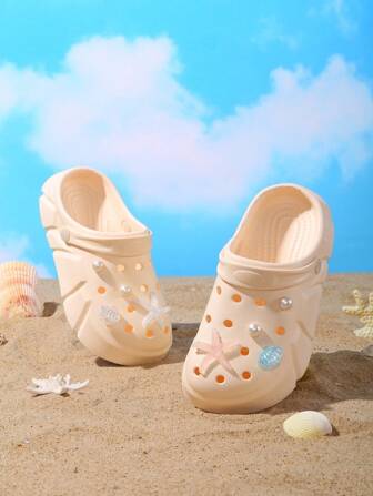 HOEASE Thick Sole Comfortable Anti-Slip Children's Sandals, High Elastic Pixelized EVA Soft Bottom Anti-Slip Breathable, Customized Cute Garden Shoes, In-House And Outdoor Versatile, Suitable For All Seasons