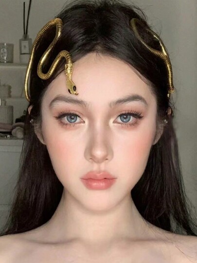 3pcs/2pcs/1pc Unique Twist Snake-Shape Hair Clips, Hairbands, Necklaces 2-In-1 Hair Accessories, Open Design, Creative Braided Snake Hairstyle, Metal Coiled Snake Headpiece For DIY Long Hair Buns,Hairband,Hair Hoop Headbands