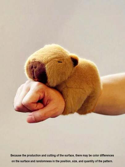 1 peça (18 cm/7,08 pol.) Boneca de pelúcia Capivara, amarração de cortina, boneca educacional, chocalho de mão de pelúcia Capivara multifuncional, pulseira de animal, presente de festa de Natal
