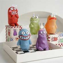 Ton Männer Monster Kerzen, lustige Aromatherapie Kerzen als Geburtstagsgeschenk, handgemachtes kreatives Geschenk mit Händen, fett, dünn, Schlamm Monster Cartoon geformte Aromatherapie Kerze Heim Küche Tischdekoration Handwerkskunst Halloween Deko