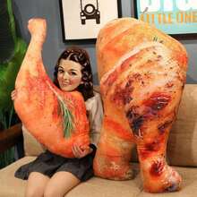 1 Piece 19.7 英寸鸡腿枕头毛绒公仔创意毛绒玩具逼真食物仿真鸡腿玩具娃娃创意靠垫床上用品睡眠伴侣搞笑创意礼物新奇玩具生日礼物/毕业礼物/情人节礼物 - 彩色 - 查看 7