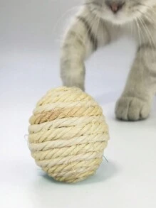 2 Peças Bola de Corda de Sisal de Cor Aleatória, Brinquedo Interativo para Gatos, Suprimentos para Animais de Estimação