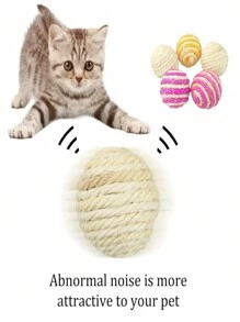 2 Peças Bola de Corda de Sisal de Cor Aleatória, Brinquedo Interativo para Gatos, Suprimentos para Animais de Estimação