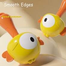 1pc Mini Baby Cartoon Rattle, Fun Rattle Shaker Toy For Infants 18+ Months, Cute Frog & Duck Design Rattle Drum, Infant Grasp Training Soothing Toy, Newborn Baby Birthday Gift - Multicolor - View 5