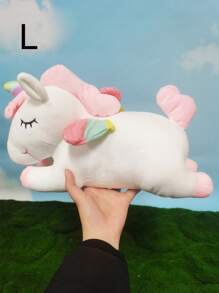 Molutian 3 种尺寸独角兽毛绒玩具独角兽填充动物枕头玩具可爱柔软粉色独角兽毛绒玩具带彩虹翅膀女孩礼物家居装饰、独角兽、填充动物、毛绒玩具 - 白色 - 查看 10