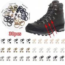 30 juegos de ganchos de metal para botas, ganchos para cordones de botas, pasadores y remaches para la reparación de calzado para senderismo y escalada - 30 piezas - Ver 6
