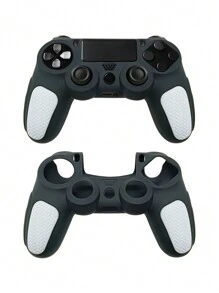 1 Stück PlayStation 4 Controller Hülle, Silikon dickeres Zweifarbdesign, rutschfest, kratzfest, schweißresistent, verbesserte Spielsteuerung