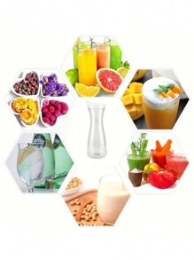 1 pieza Jarra de bebidas de jugo de acrílico transparente, jarra de agua para jugos fríos, recipiente de plástico para jugo con cuello estrecho, jarras de bebida para barra de mimosas, esencial para fiestas de campo, vacaciones en la playa - Multicolor - Ver 7