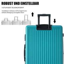 okwish Valise de voyage rigide Valise rigide en matériau ABS TSA, 4 roues M-23*56*22 cm L-66*43*27 cm XL-76*48*31 cm (avec timon) - Vert - Voir 7
