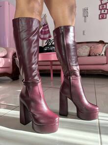 Botas largas tintas de dama - Óxido marrón - Ver 2