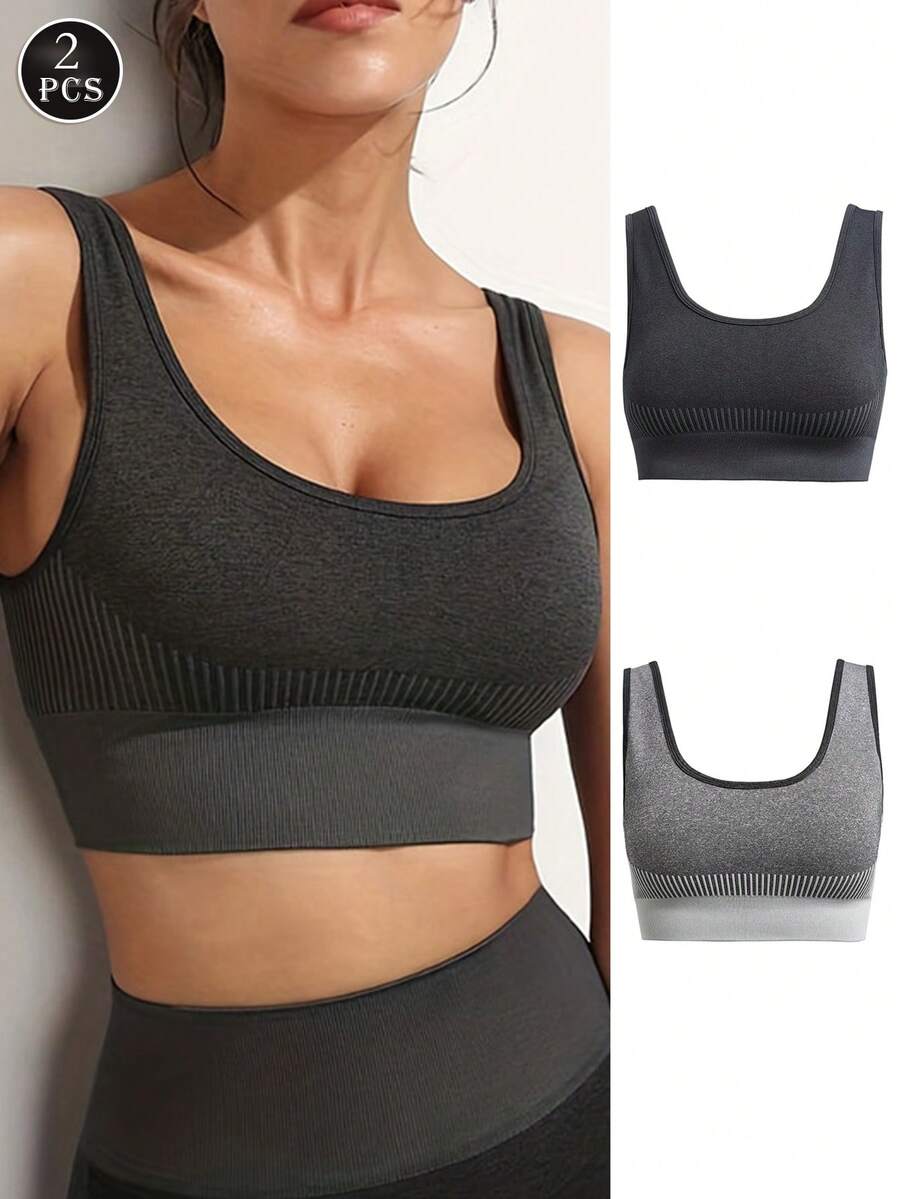 2 Pieces Of Women's Underwear Explosive Sports Bra, High Elastic Shockproof Breathable Fitness Beautiful Back Underwear, Women Lingerie - Multicolor - View 1