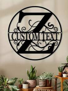 1pc Customized Iron-Made Metal Letter Sign With Personalized Name, 26 Letter Combination, Home Decor Metal Wall Art Outdoor Sign Gifts Birthday Graduation - Black - View 34