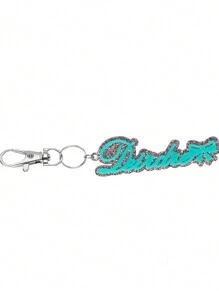 Custom Name Acrylic Keychain, Colorful Acrylic Letter Charm With Unique Bow Knot Design For Women And Men, Personalized Backpack And Luggage Anti-Loss Keyring For Travel Jewelry