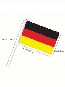 1入組多國手揮旗，手揮旗，14*21公分(5.51*8.27英寸)聚酯纖維小型手揮旗，附塑料旗桿修剪 - 彩色 - 查看 7