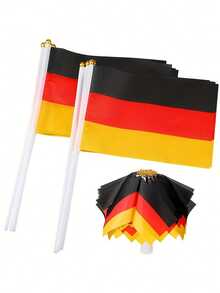 1入組多國手揮旗，手揮旗，14*21公分(5.51*8.27英寸)聚酯纖維小型手揮旗，附塑料旗桿修剪 - 彩色 - 查看 8