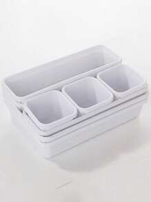 Set de 8 piezas organizadoras de cajones de combinación gratuita: ideal para baño, oficina, cocina, cosméticos, útiles de escritorio, lápices, bolígrafos, pinceles, acuarelas, herramientas de clasificación, etc. - adecuado para cajas de almacenamiento de plástico - Multicolor - Ver 14